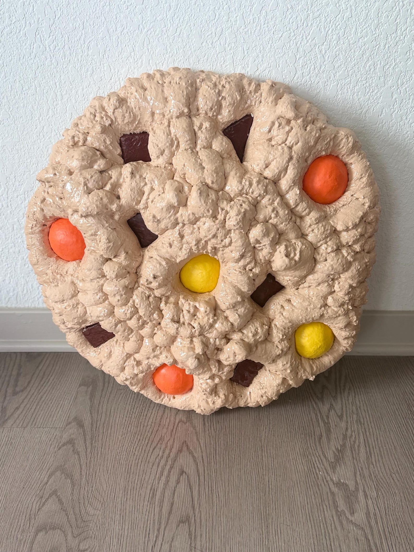 Dopamine decor playroom idea: peanut butter candy jumbo cookie wall art by JOIRUSH