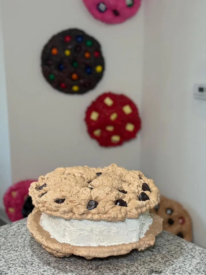 Jumbo Ice Cream Sandwich Cookie Wall Art, handmade spray foam cookie wall sculpture, photo 2 of 10