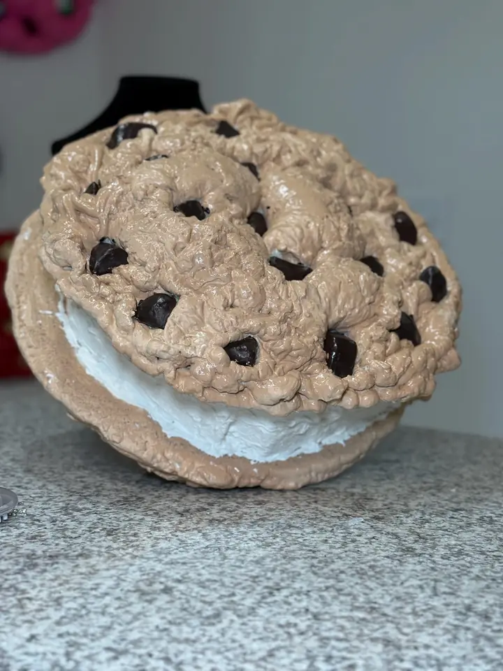 Jumbo Ice Cream Sandwich Cookie Wall Art, handmade spray foam cookie wall sculpture, photo 3 of 10