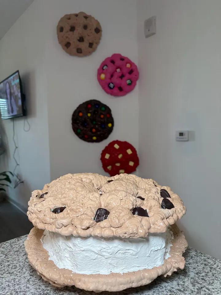 Jumbo Ice Cream Sandwich Cookie Wall Art, handmade spray foam cookie wall sculpture, photo 6 of 10