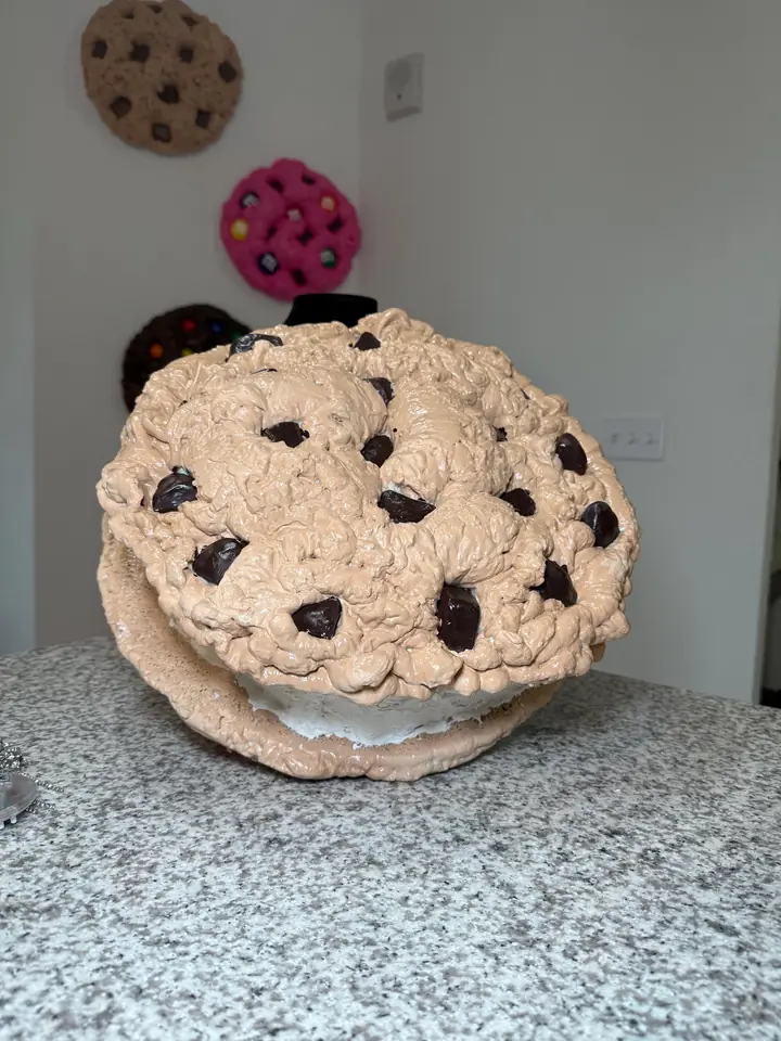 Jumbo Ice Cream Sandwich Cookie Wall Art, handmade spray foam cookie wall sculpture, photo 8 of 10