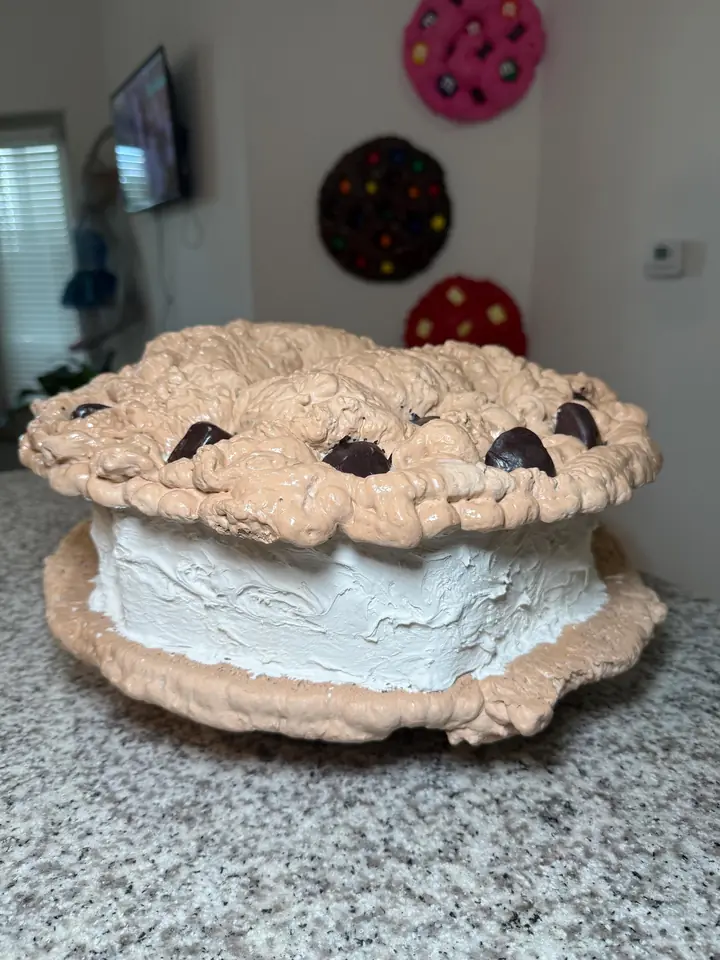 Jumbo Ice Cream Sandwich Cookie Wall Art, handmade spray foam cookie wall sculpture, photo 9 of 10