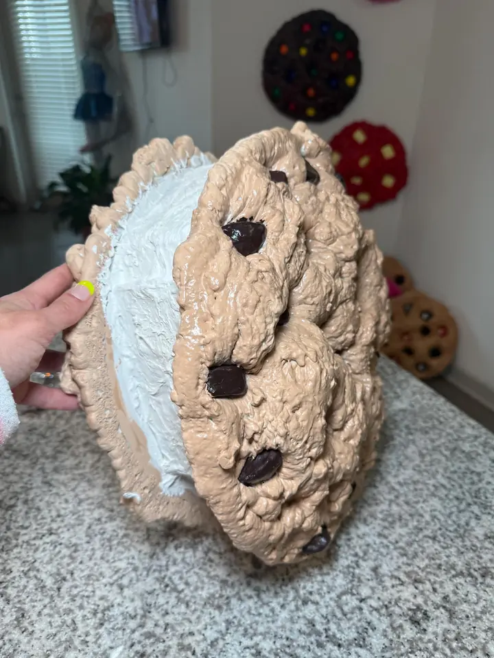 Jumbo Ice Cream Sandwich Cookie Wall Art, handmade spray foam cookie wall sculpture, photo 10 of 10