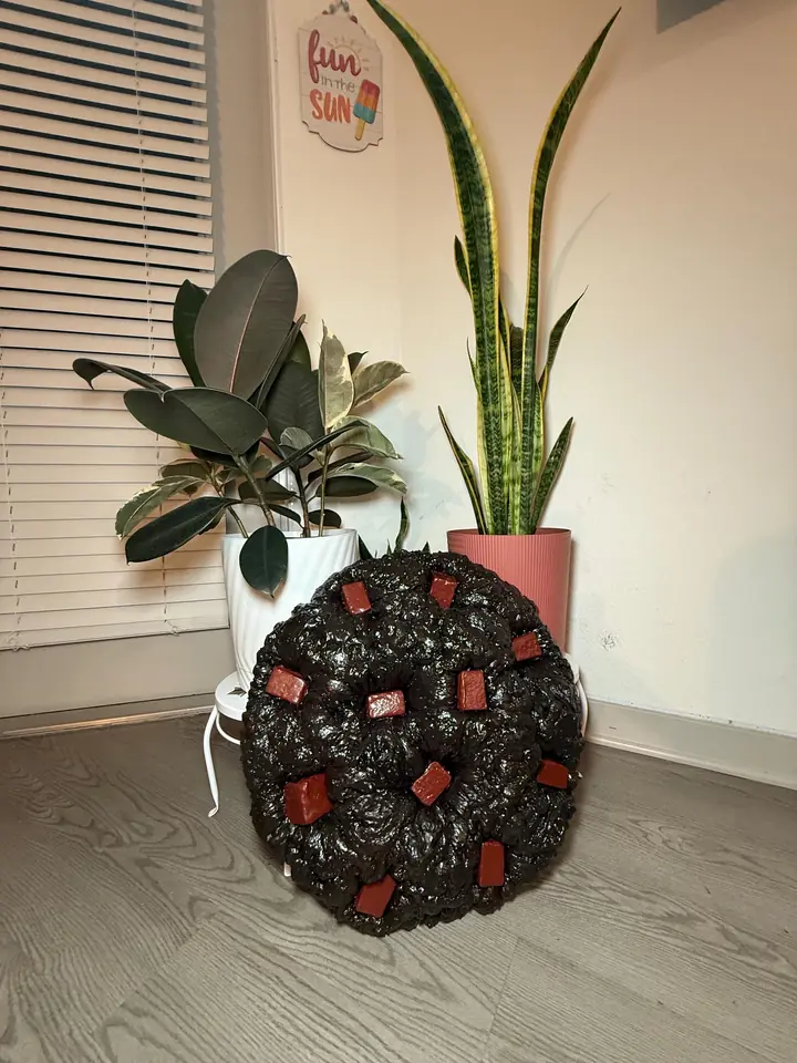 Giant Double Chocolate Cookie Wall Art, handmade spray foam cookie wall sculpture, photo 2 of 6