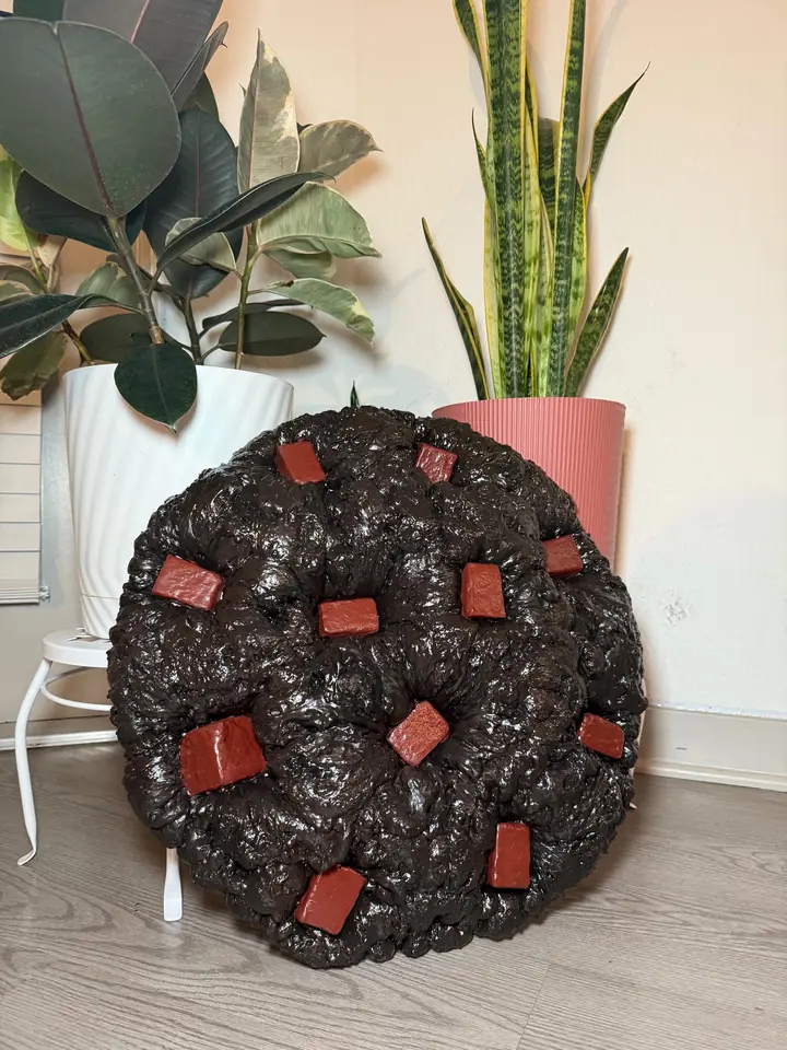 Giant Double Chocolate Cookie Wall Art, handmade spray foam cookie wall sculpture, photo 4 of 6