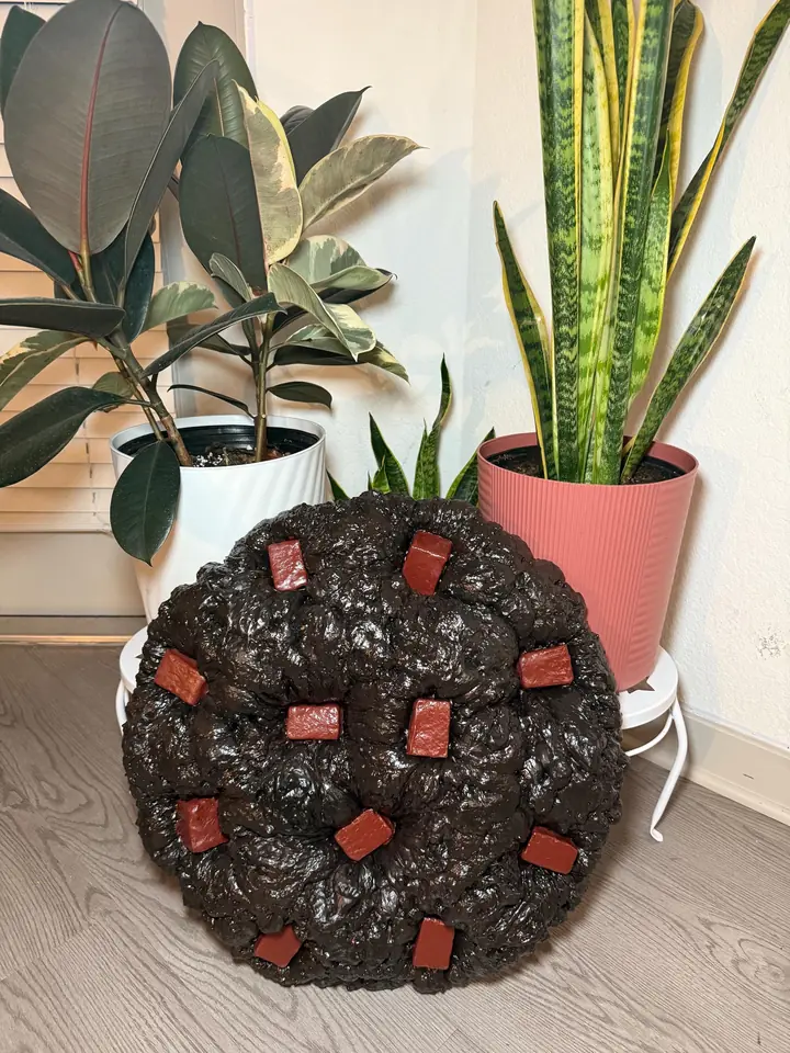 Giant Double Chocolate Cookie Wall Art, handmade spray foam cookie wall sculpture, photo 6 of 6