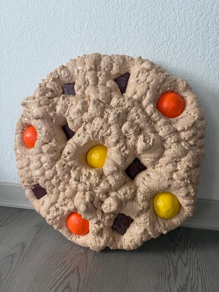 Giant Peanut Butter Cookie Wall Art, handmade spray foam cookie wall sculpture, photo 4 of 4