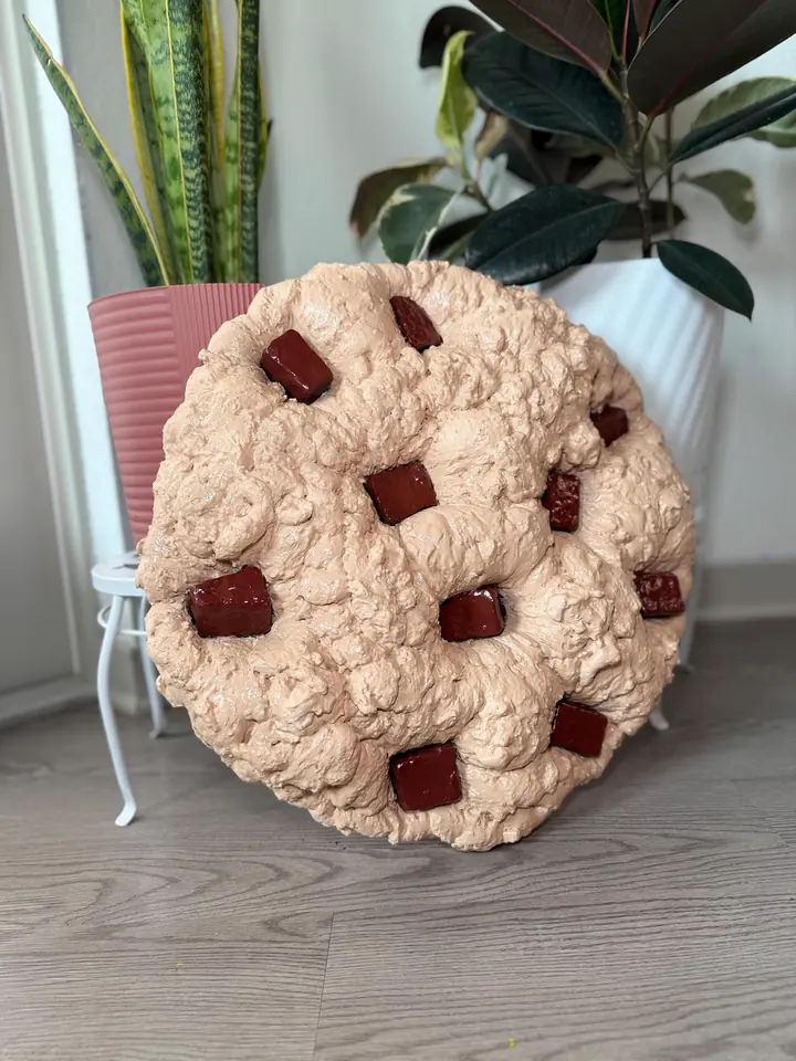 Jumbo Chocolate Chip Cookie Wall Art, handmade spray foam cookie wall sculpture, photo 1 of 9