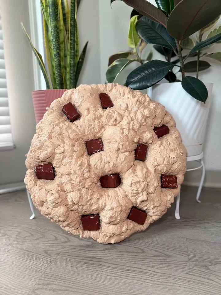 Jumbo Chocolate Chip Cookie Wall Art, handmade spray foam cookie wall sculpture, photo 2 of 9