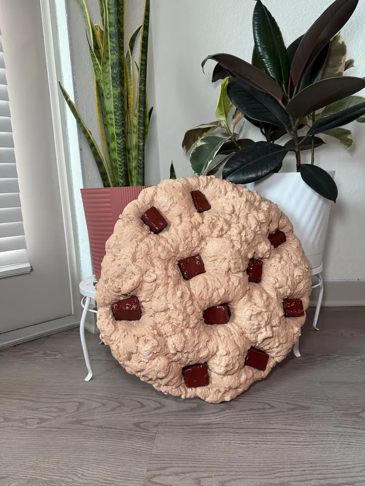 Jumbo Chocolate Chip Cookie Wall Art, handmade spray foam cookie wall sculpture, photo 4 of 9