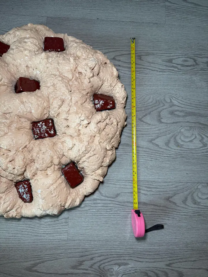 Jumbo Chocolate Chip Cookie Wall Art, handmade spray foam cookie wall sculpture, photo 5 of 9