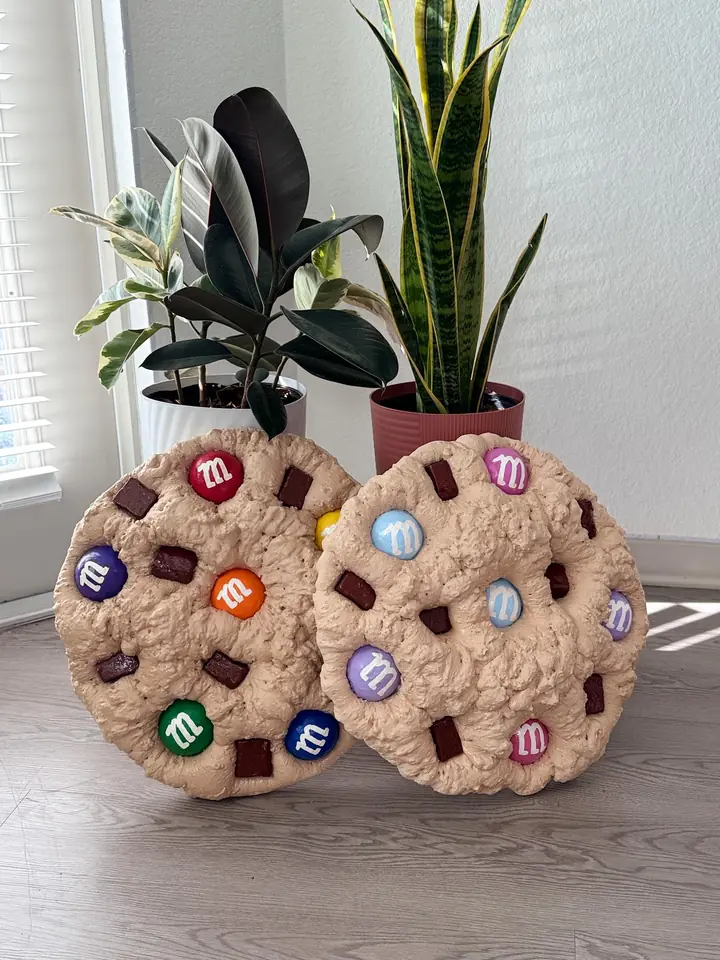 Jumbo M&M Cookie Wall Art Set, handmade spray foam cookie wall sculpture, photo 2 of 3