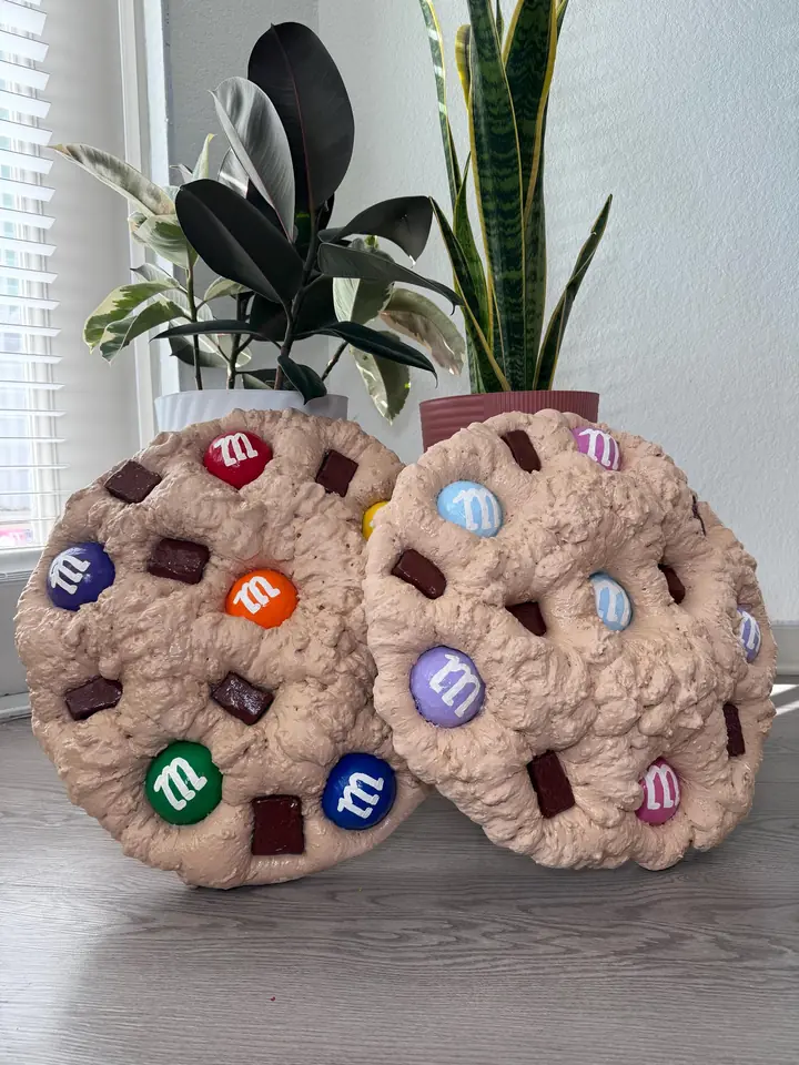 Jumbo M&M Cookie Wall Art Set, handmade spray foam cookie wall sculpture, photo 3 of 3