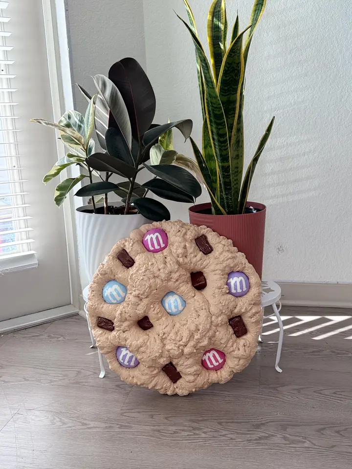 Jumbo Pastel M&M Cookie Wall Art, handmade spray foam cookie wall sculpture, photo 2 of 6