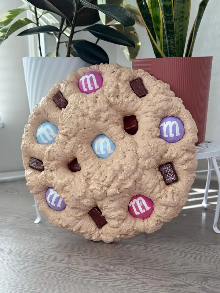 Jumbo Pastel M&M Cookie Wall Art, handmade spray foam cookie wall sculpture, photo 3 of 6
