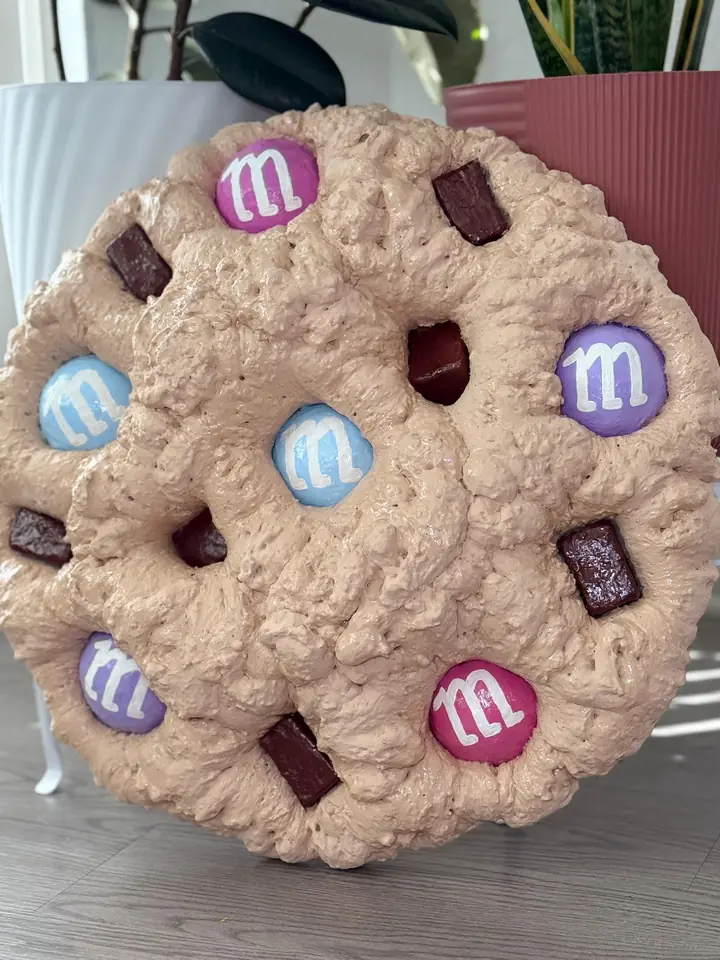 Jumbo Pastel M&M Cookie Wall Art, handmade spray foam cookie wall sculpture, photo 4 of 6
