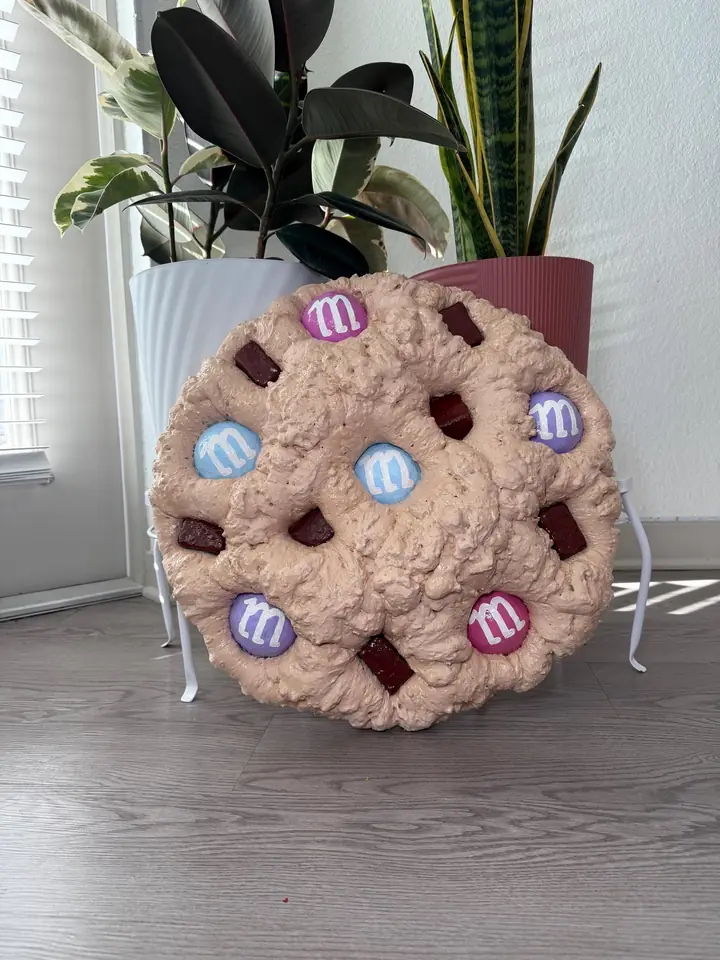 Jumbo Pastel M&M Cookie Wall Art, handmade spray foam cookie wall sculpture, photo 6 of 6