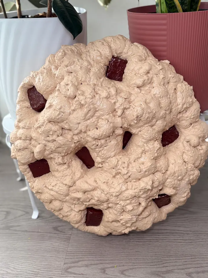 Mini Jumbo Chocolate Chip Cookie Wall Art, handmade spray foam cookie wall sculpture, photo 2 of 5