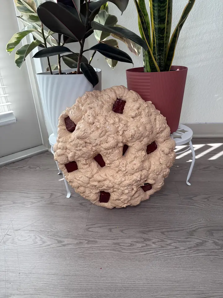 Mini Jumbo Chocolate Chip Cookie Wall Art, handmade spray foam cookie wall sculpture, photo 5 of 5
