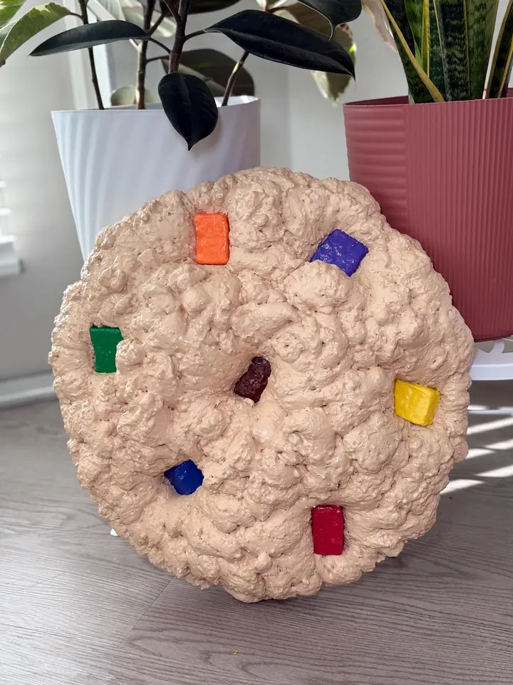 Rainbow Jumbo Cookie Wall Art, handmade spray foam cookie wall sculpture, photo 2 of 5