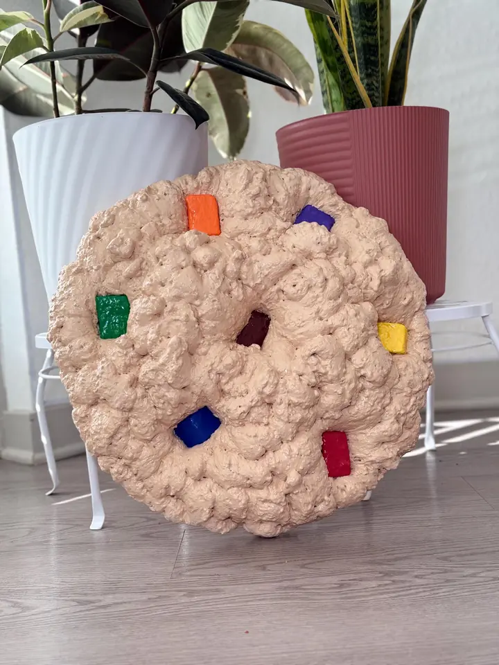 Rainbow Jumbo Cookie Wall Art, handmade spray foam cookie wall sculpture, photo 3 of 5