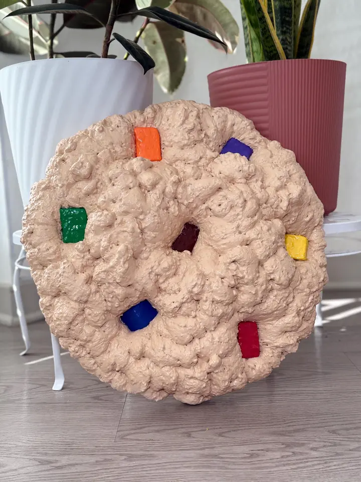 Rainbow Jumbo Cookie Wall Art, handmade spray foam cookie wall sculpture, photo 4 of 5