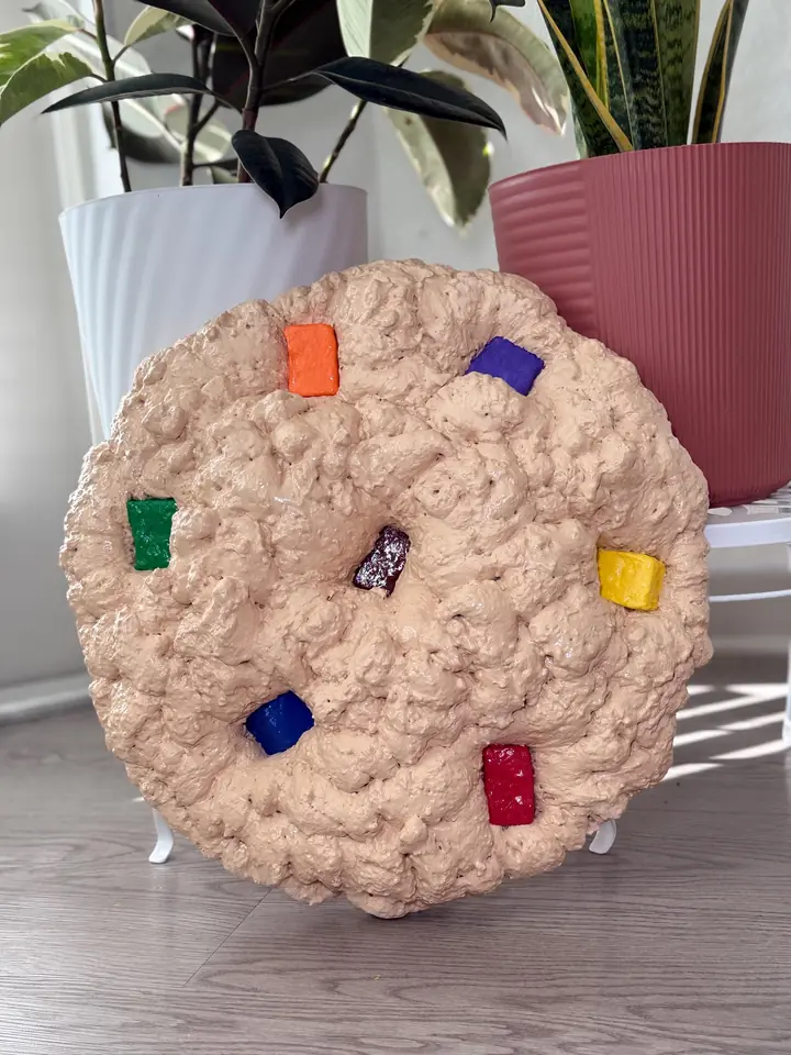 Rainbow Jumbo Cookie Wall Art, handmade spray foam cookie wall sculpture, photo 5 of 5